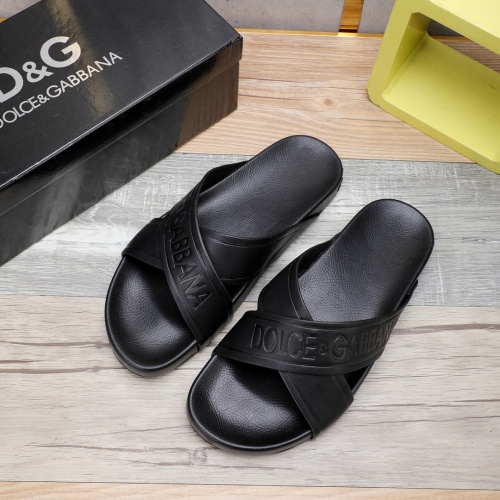 Cheap Dolce &amp; Gabbana D&amp;G Slippers For Men #1079118 Replica Wholesale [$64.00 USD] [ITEM#1079118] on Replica Dolce &amp; Gabbana D&amp;G Slippers
