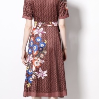 Cheap Fendi Dresses Short Sleeved For Women #1078261 Replica Wholesale [$60.00 USD] [ITEM#1078261] on Replica Fendi Dresses