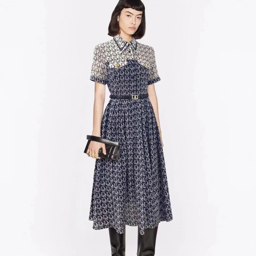 Cheap Christian Dior Dresses Short Sleeved For Women #1083757 Replica Wholesale [$98.00 USD] [ITEM#1083757] on Replica Christian Dior Dresses