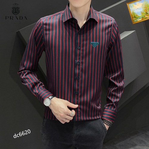 Cheap Prada Shirts Long Sleeved For Men #1086696 Replica Wholesale [$40.00 USD] [ITEM#1086696] on Replica Prada Shirts
