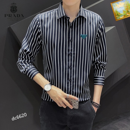 Cheap Prada Shirts Long Sleeved For Men #1086698 Replica Wholesale [$40.00 USD] [ITEM#1086698] on Replica Prada Shirts