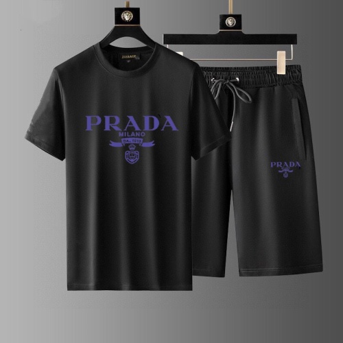 Cheap Prada Tracksuits Short Sleeved For Men #1100027 Replica Wholesale [$52.00 USD] [ITEM#1100027] on Replica Prada Tracksuits