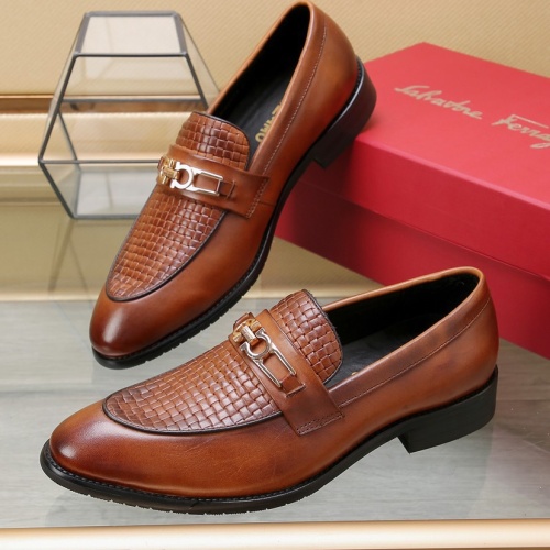 Cheap Salvatore Ferragamo Leather Shoes For Men #1100053 Replica Wholesale [$92.00 USD] [ITEM#1100053] on Replica Salvatore Ferragamo Leather Shoes