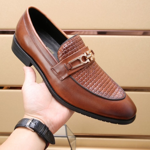 Cheap Salvatore Ferragamo Leather Shoes For Men #1100053 Replica Wholesale [$92.00 USD] [ITEM#1100053] on Replica Salvatore Ferragamo Leather Shoes
