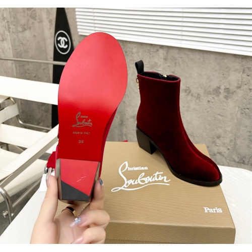 Cheap Christian Louboutin Boots For Women #1100878 Replica Wholesale [$98.00 USD] [ITEM#1100878] on Replica Christian Louboutin Boots