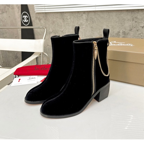 Cheap Christian Louboutin Boots For Women #1100879 Replica Wholesale [$98.00 USD] [ITEM#1100879] on Replica Christian Louboutin Boots