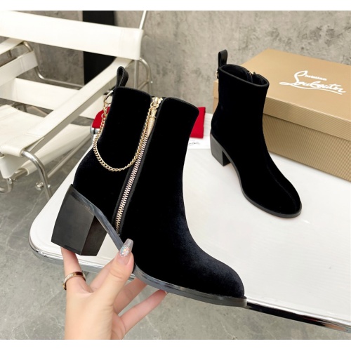 Cheap Christian Louboutin Boots For Women #1100879 Replica Wholesale [$98.00 USD] [ITEM#1100879] on Replica Christian Louboutin Boots