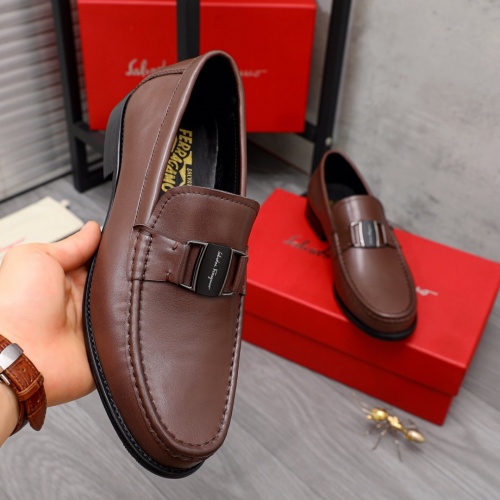 Cheap Salvatore Ferragamo Leather Shoes For Men #1107325 Replica Wholesale [$85.00 USD] [ITEM#1107325] on Replica Salvatore Ferragamo Leather Shoes