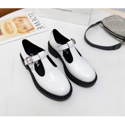 Cheap Prada Leather Shoes For Women #1110038 Replica Wholesale [$92.00 USD] [ITEM#1110038] on Replica Prada Leather Shoes