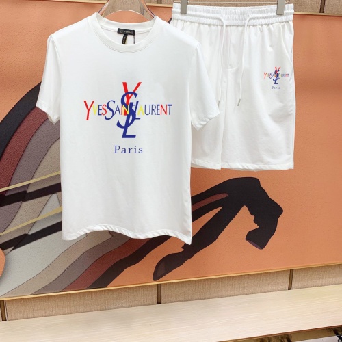 Cheap Yves Saint Laurent YSL Tracksuits Short Sleeved For Men #1111436 Replica Wholesale [$48.00 USD] [ITEM#1111436] on Replica Yves Saint Laurent YSL Tracksuits
