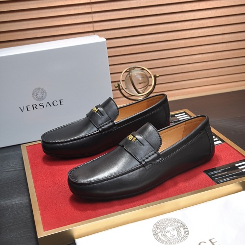Cheap Versace Leather Shoes For Men #1113647 Replica Wholesale [$98.00 USD] [ITEM#1113647] on Replica Versace Leather Shoes