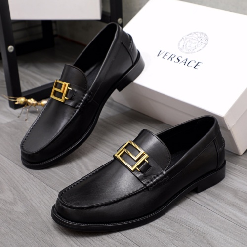 Cheap Versace Leather Shoes For Men #1116916 Replica Wholesale [$98.00 USD] [ITEM#1116916] on Replica Versace Leather Shoes