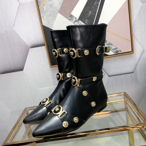 Cheap Versace Boots For Women #1117370 Replica Wholesale [$128.00 USD] [ITEM#1117370] on Replica Versace Boots