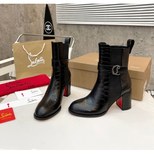 Cheap Christian Louboutin Boots For Women #1122425 Replica Wholesale [$112.00 USD] [ITEM#1122425] on Replica Christian Louboutin Boots