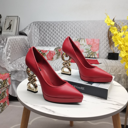 Cheap Dolce &amp; Gabbana D&amp;G High-Heeled Shoes For Women #1122806 Replica Wholesale [$155.00 USD] [ITEM#1122806] on Replica Dolce &amp; Gabbana D&amp;G High-Heeled Shoes