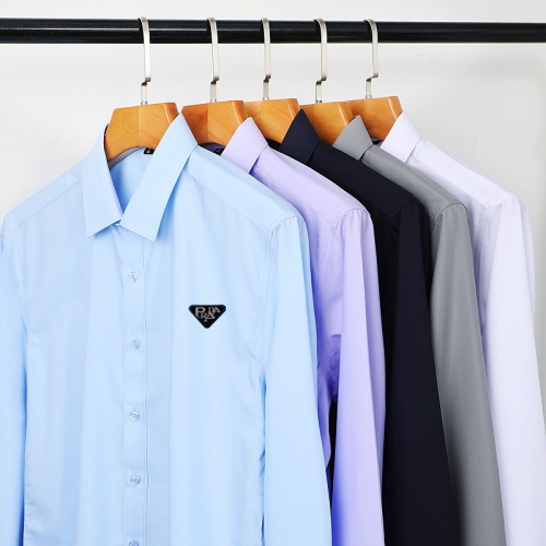 Cheap Prada Shirts Long Sleeved For Men #1123910 Replica Wholesale [$40.00 USD] [ITEM#1123910] on Replica Prada Shirts