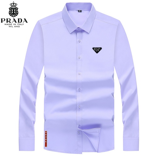 Cheap Prada Shirts Long Sleeved For Men #1123912 Replica Wholesale [$40.00 USD] [ITEM#1123912] on Replica Prada Shirts