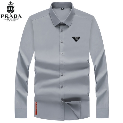 Cheap Prada Shirts Long Sleeved For Men #1123913 Replica Wholesale [$40.00 USD] [ITEM#1123913] on Replica Prada Shirts