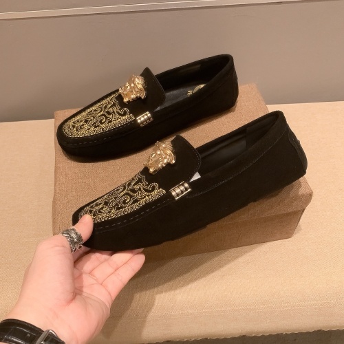 Cheap Versace Leather Shoes For Men #1125711 Replica Wholesale [$72.00 USD] [ITEM#1125711] on Replica Versace Leather Shoes