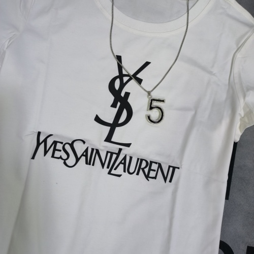Cheap Yves Saint Laurent YSL T-shirts Short Sleeved For Women #1127795 Replica Wholesale [$32.00 USD] [ITEM#1127795] on Replica Yves Saint Laurent YSL T-shirts