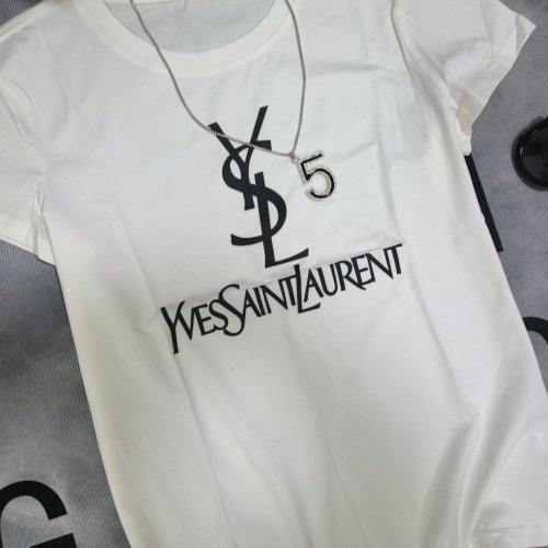 Cheap Yves Saint Laurent YSL T-shirts Short Sleeved For Women #1127795 Replica Wholesale [$32.00 USD] [ITEM#1127795] on Replica Yves Saint Laurent YSL T-shirts