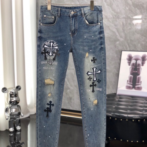 Cheap Chrome Hearts Jeans For Men #1128015 Replica Wholesale [$64.00 USD] [ITEM#1128015] on Replica Chrome Hearts Jeans