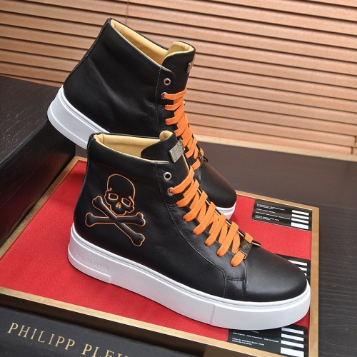 Cheap Philipp Plein PP High Tops Shoes For Men #1134101 Replica Wholesale [$118.00 USD] [ITEM#1134101] on Replica Philipp Plein PP High Tops Shoes