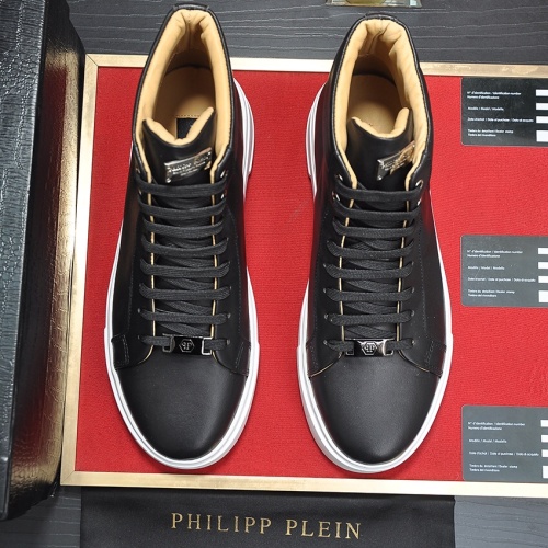 Cheap Philipp Plein PP High Tops Shoes For Men #1134103 Replica Wholesale [$118.00 USD] [ITEM#1134103] on Replica Philipp Plein PP High Tops Shoes