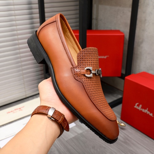 Cheap Salvatore Ferragamo Leather Shoes For Men #1134194 Replica Wholesale [$82.00 USD] [ITEM#1134194] on Replica Salvatore Ferragamo Leather Shoes