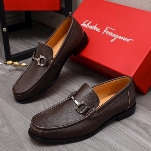 Cheap Salvatore Ferragamo Leather Shoes For Men #1134254 Replica Wholesale [$82.00 USD] [ITEM#1134254] on Replica Salvatore Ferragamo Leather Shoes