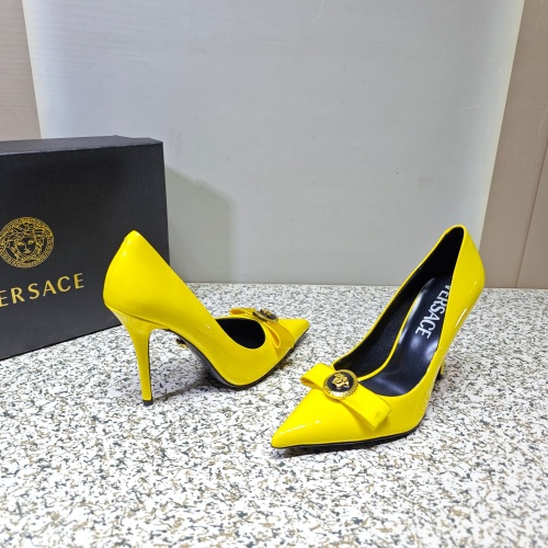 Cheap Versace High-Heeled Shoes For Women #1137354 Replica Wholesale [$112.00 USD] [ITEM#1137354] on Replica Versace High-Heeled Shoes