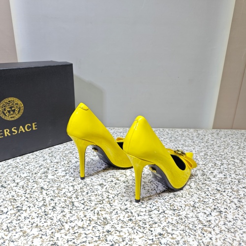 Cheap Versace High-Heeled Shoes For Women #1137354 Replica Wholesale [$112.00 USD] [ITEM#1137354] on Replica Versace High-Heeled Shoes