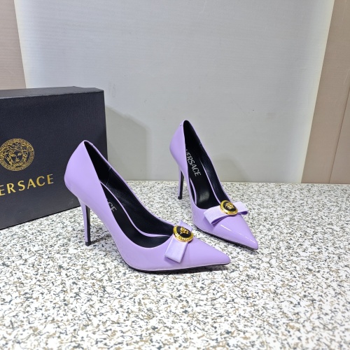 Cheap Versace High-Heeled Shoes For Women #1137355 Replica Wholesale [$112.00 USD] [ITEM#1137355] on Replica Versace High-Heeled Shoes