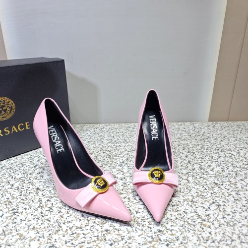 Cheap Versace High-Heeled Shoes For Women #1137356 Replica Wholesale [$112.00 USD] [ITEM#1137356] on Replica Versace High-Heeled Shoes