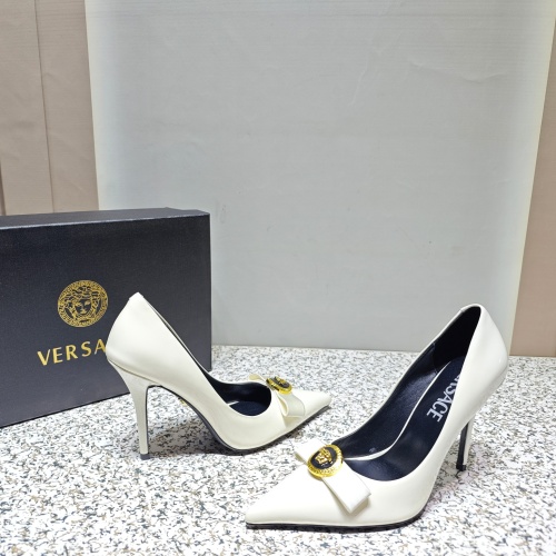 Cheap Versace High-Heeled Shoes For Women #1137358 Replica Wholesale [$112.00 USD] [ITEM#1137358] on Replica Versace High-Heeled Shoes