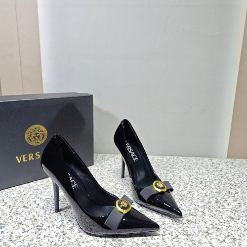Cheap Versace High-Heeled Shoes For Women #1137359 Replica Wholesale [$112.00 USD] [ITEM#1137359] on Replica Versace High-Heeled Shoes