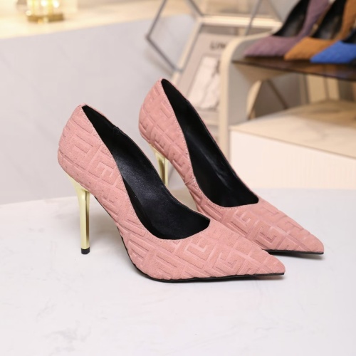 Cheap Balmain High-Heeled Shoes For Women #1140141 Replica Wholesale [$82.00 USD] [ITEM#1140141] on Replica Balmain High-Heeled Shoes