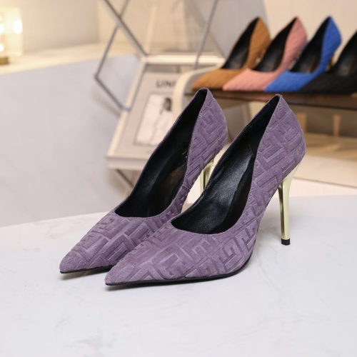 Cheap Balmain High-Heeled Shoes For Women #1140142 Replica Wholesale [$82.00 USD] [ITEM#1140142] on Replica Balmain High-Heeled Shoes