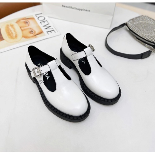 Cheap Prada Leather Shoes For Women #1140741 Replica Wholesale [$92.00 USD] [ITEM#1140741] on Replica Prada Leather Shoes