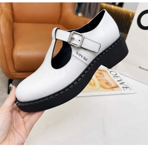 Cheap Prada Leather Shoes For Women #1140741 Replica Wholesale [$92.00 USD] [ITEM#1140741] on Replica Prada Leather Shoes