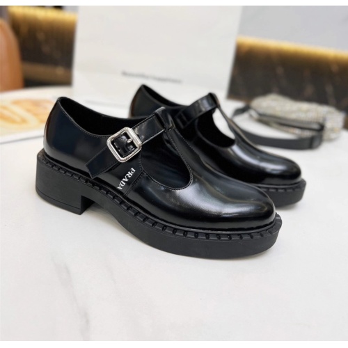 Cheap Prada Leather Shoes For Women #1140742 Replica Wholesale [$92.00 USD] [ITEM#1140742] on Replica Prada Leather Shoes
