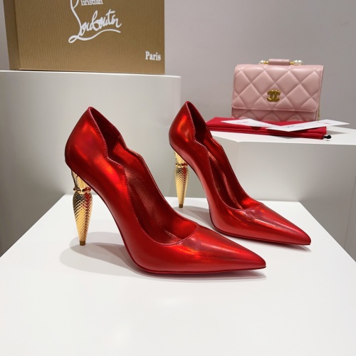 Cheap Christian Louboutin High-heeled shoes For Women #1140991 Replica Wholesale [$122.00 USD] [ITEM#1140991] on Replica Christian Louboutin High-heeled shoes