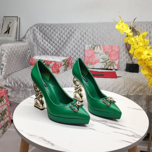 Cheap Dolce &amp; Gabbana D&amp;G High-Heeled Shoes For Women #1141192 Replica Wholesale [$160.00 USD] [ITEM#1141192] on Replica Dolce &amp; Gabbana D&amp;G High-Heeled Shoes