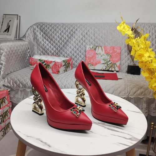 Cheap Dolce &amp; Gabbana D&amp;G High-Heeled Shoes For Women #1141193 Replica Wholesale [$160.00 USD] [ITEM#1141193] on Replica Dolce &amp; Gabbana D&amp;G High-Heeled Shoes