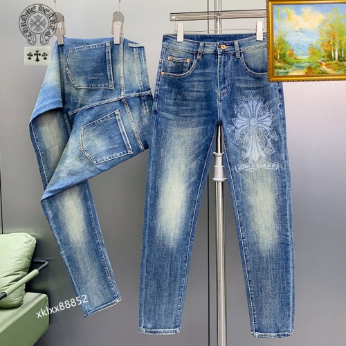Cheap Chrome Hearts Jeans For Men #1141822 Replica Wholesale [$48.00 USD] [ITEM#1141822] on Replica Chrome Hearts Jeans