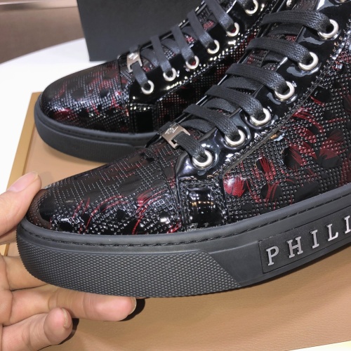 Cheap Philipp Plein PP High Tops Shoes For Men #1148177 Replica Wholesale [$88.00 USD] [ITEM#1148177] on Replica Philipp Plein PP High Tops Shoes