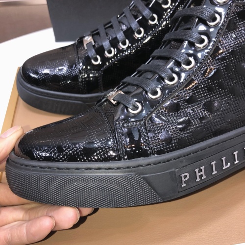 Cheap Philipp Plein PP High Tops Shoes For Men #1148181 Replica Wholesale [$88.00 USD] [ITEM#1148181] on Replica Philipp Plein PP High Tops Shoes