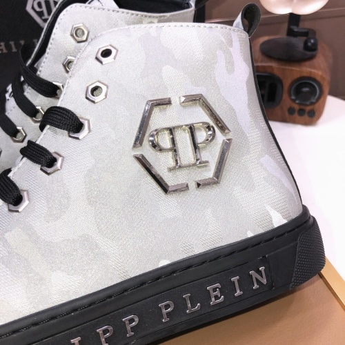 Cheap Philipp Plein PP High Tops Shoes For Men #1148189 Replica Wholesale [$88.00 USD] [ITEM#1148189] on Replica Philipp Plein PP High Tops Shoes