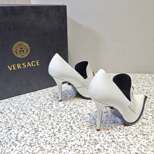 Cheap Versace High-Heeled Shoes For Women #1150189 Replica Wholesale [$130.00 USD] [ITEM#1150189] on Replica Versace High-Heeled Shoes