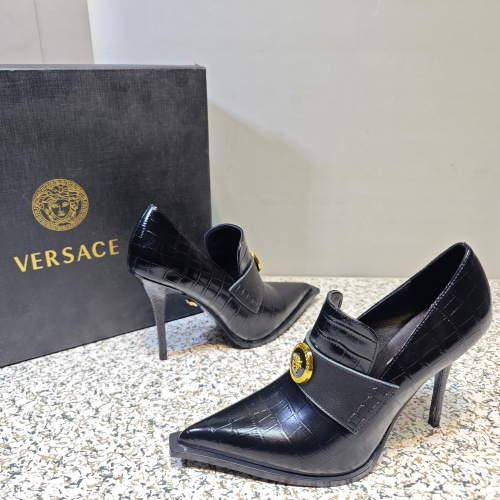 Cheap Versace High-Heeled Shoes For Women #1150190 Replica Wholesale [$130.00 USD] [ITEM#1150190] on Replica Versace High-Heeled Shoes